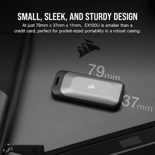 Corsair EX100U USB 3.2 / USB-C Extern SSD 4TB 2.5" Negru