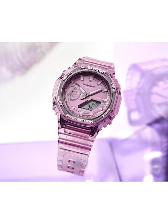 Casio G-Shock Digital/Analog Women's Watch with Purple Rubber Strap