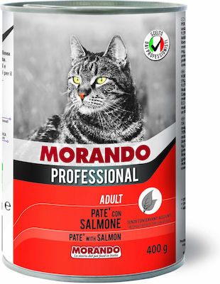 Morando Professional Nasses Katzenfutter für Katze in Dose mit Lachs 400gr MO09919