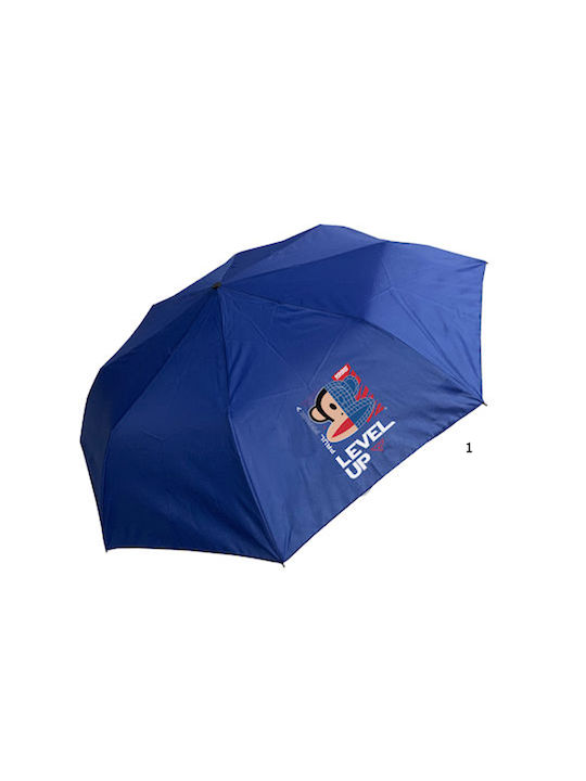 Chanos Kinder Regenschirm Faltbar Automatisch Blau mit Durchmesser 53cm.