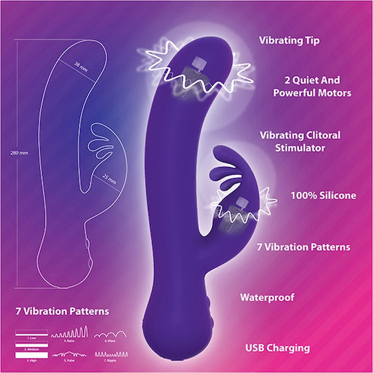 Swan Vibes The Empress Δονητής Rabbit 21cm Purple