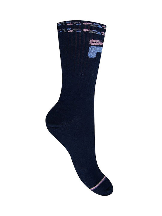 Fila Big Logo Athletic Socks Blue 1 Pair