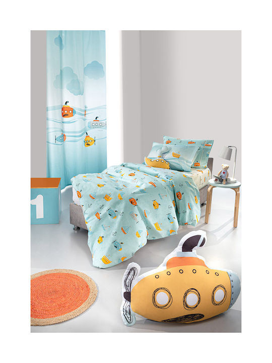 Saint Clair Sub Suede Kids Duvet Cover Single Cotton Light Blue 165x225cm