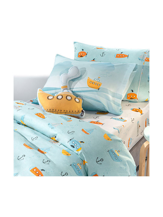 Saint Clair Sub Suede Kids Duvet Cover Single Cotton Light Blue 165x225cm