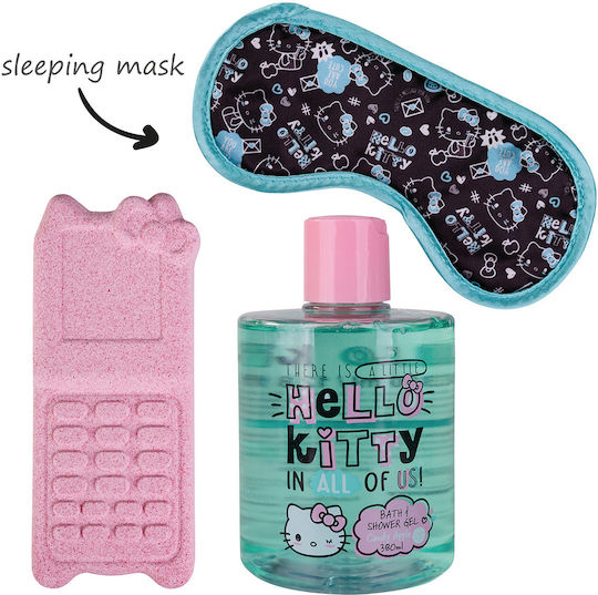 Accentra Hello Kitty Pflege-Set Candy Apple 380ml & Schlafmaske & Badezusatz 150gr 3 Stück