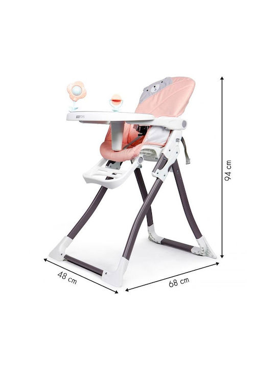 Ecotoys Αναδιπλούμενο Καρεκλάκι Φαγητού Ροζ