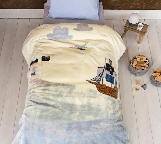 Nima Velvet Blanket Yo-Ho-Ho Ecru 160x220cm