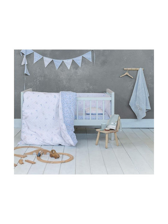 Nima Muffy Baby Sheets Set Crib Cotton Fitted Light Blue 70x140cm 3pcs 31021