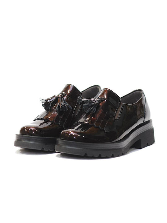 Pitillos Anatomical Brown Patent Loafers