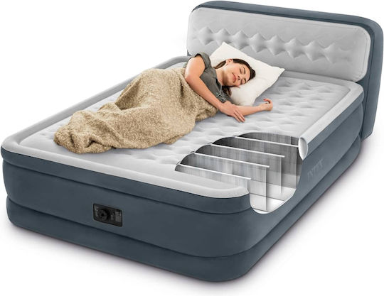 Intex Air Mattress Double with Integrated Electric Pump Deluxe Ultra Plush 236x152x86cm