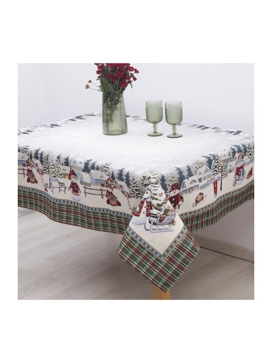 Dimeco 8944 Christmas Tablecloth Fabric Multicolour L180xW140cm.