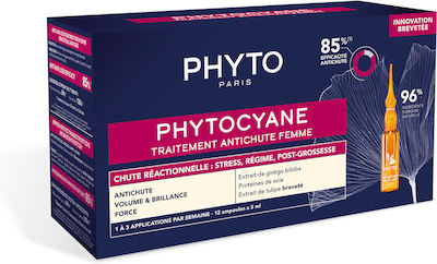 Phyto Phytocyane Traitement Anti-Chute Αμπούλες Μαλλιών κατά της Τριχόπτωσης για Γυναίκες 12x5ml