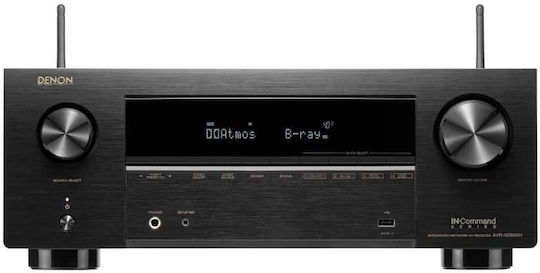 Denon AVR-X2800H DAB Home Cinema Receiver 4K/8K 7.1 Channels 95W/8Ω 125W/6Ω with HDR and Dolby Atmos Black