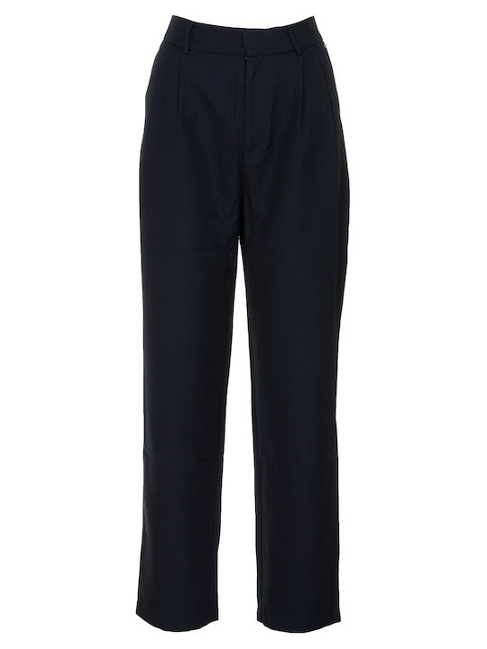 Fiorel Women's Fabric Trousers Navy Blue