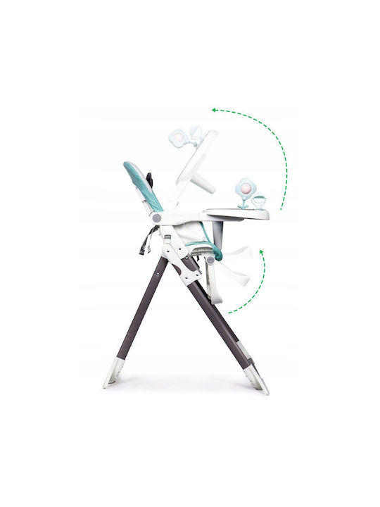 Ecotoys Scaun Înalt De Masă Bebe Pliabil Albastru Deschis