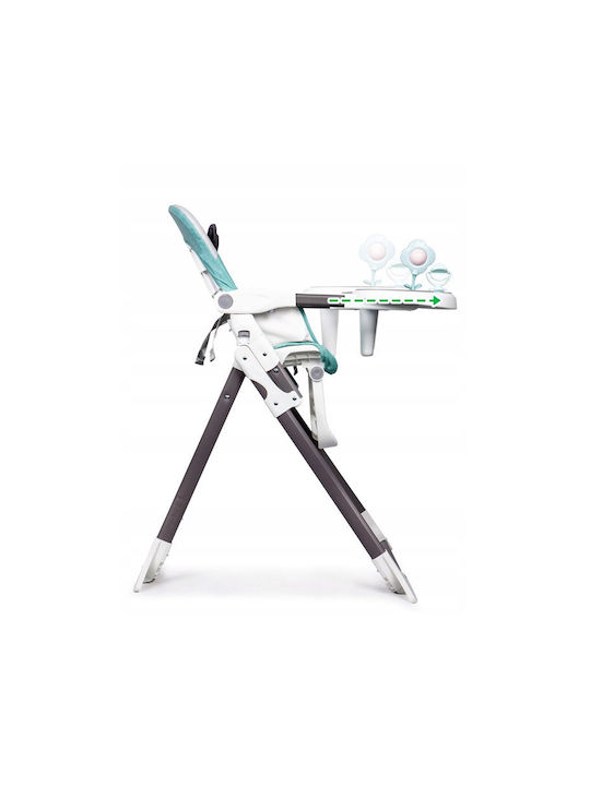 Ecotoys Scaun Înalt De Masă Bebe Pliabil Albastru Deschis