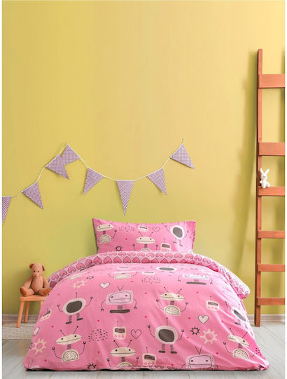 Kocoon Kids Duvet Single Robo Love Pink 170x250cm Kocoon Kids Duvet Single Robo Love Pink 170x250cm