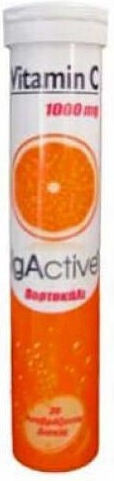 IgActive Vitamin C Vitamin for Immune System Boost, Skin & Antioxidant Action 1000mg Orange 20 eff. tabs