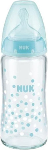 Nuk Πλαστικό Μπιμπερό First Choice Plus Temperature Control Κατά των Κολικών με Θηλή Καουτσούκ 300ml για 0+ μηνών Σιέλ Αστεράκια