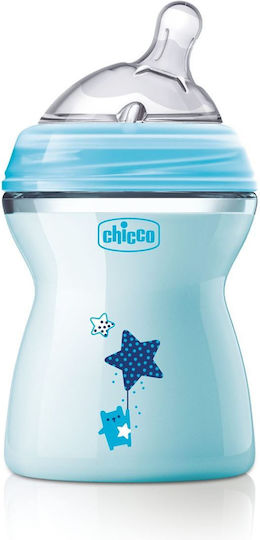 Chicco Πλαστικό Μπιμπερό Natural Feeling Κατά των Κολικών με Θηλή Σιλικόνης για 0+ μηνών Γαλάζιο Star - Ciel 150ml