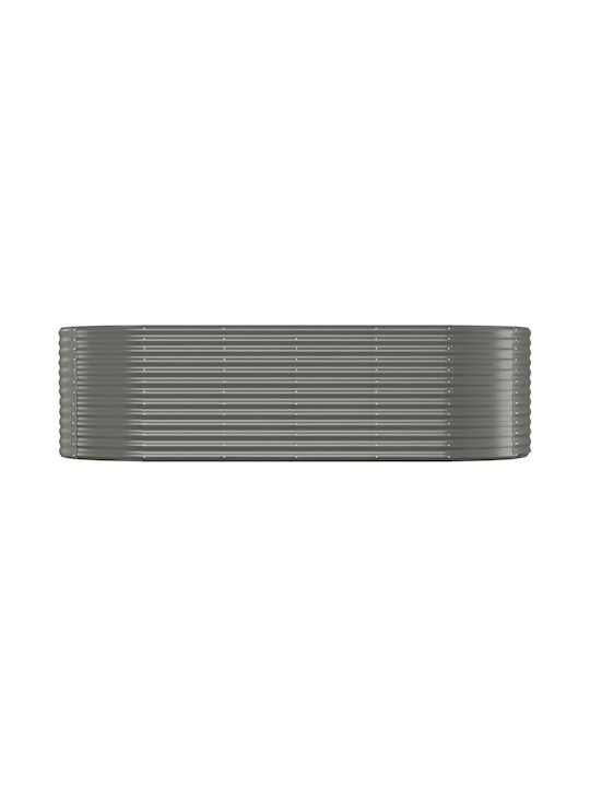 vidaXL Planter Box Metallic Gray 249x100x68cm.