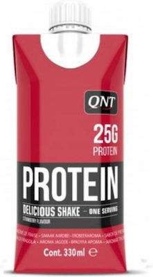 QNT Delicious Protein Shake 25g Πρωτεΐνη Ορού Γάλακτος Χωρίς Γλουτένη με Γεύση Φράουλα 330ml