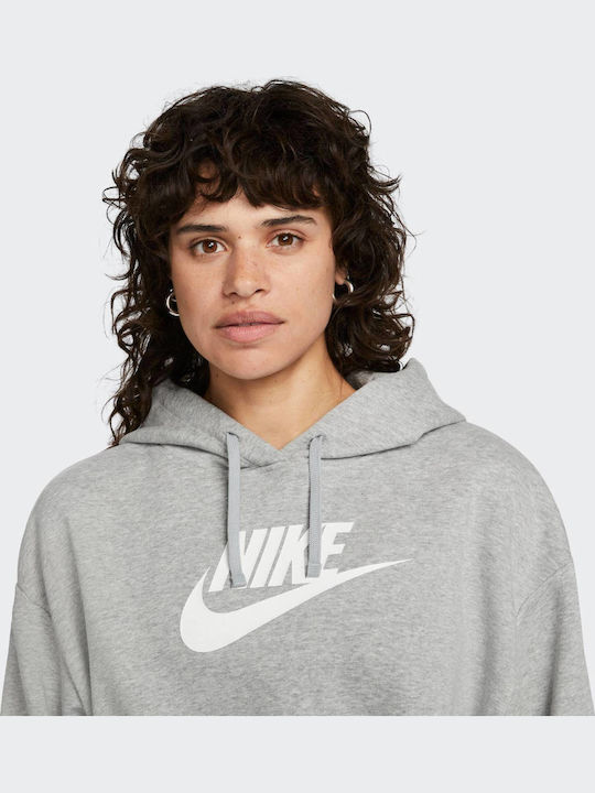 Cropped Women's Sweatshirt Hooded Gray