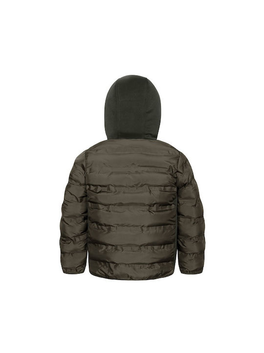 Minoti Kids Quilted Jacket short Hooded Khaki