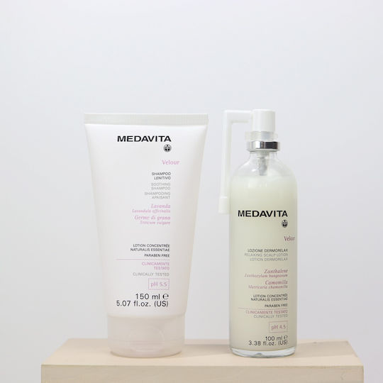 Medavita Velour The Dermo-Relaxing Solution Σετ Περιποίησης Μαλλιών με Σαμπουάν και Λοσιόν 2τμχ