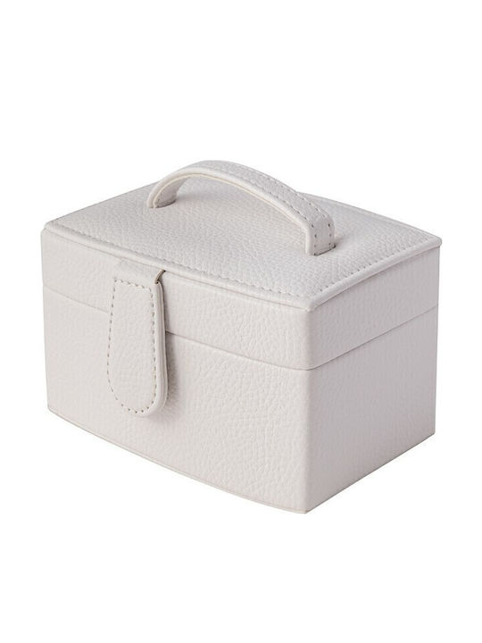 CX7218 Jewellery Box with Mirror White 15.5x9.5x9.5cm