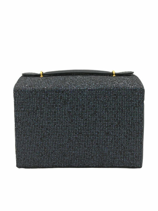 Cx1704 Velvet Jewellery Box with Drawer and Mirror Black