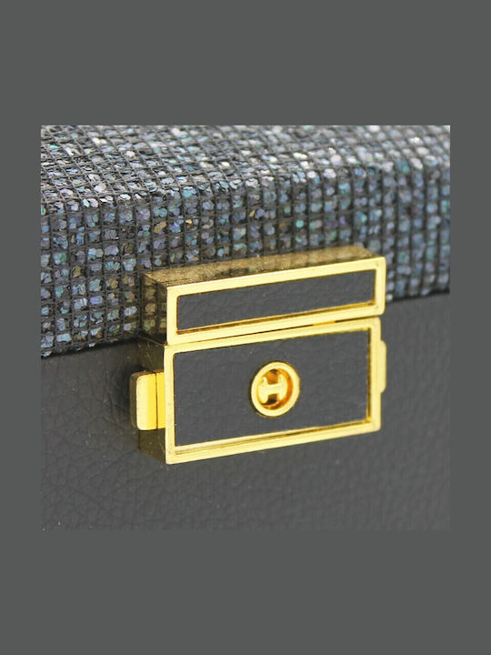 Cx1704 Velvet Jewellery Box with Drawer and Mirror Black