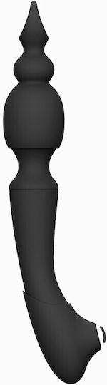 Vive Nami Vibrator Massage Wand, Attachments & Pulsewave 22cm Black