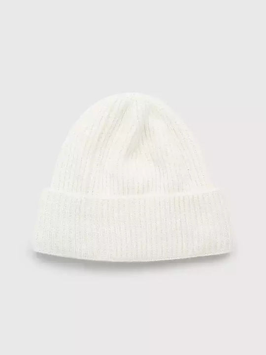 Beanie Beanie with Rib Knit in White color