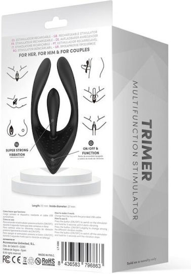 LateToBed Fun Vibes Trimer Multifunction Stimulator Doppelter Vibrator 11.2cm Black