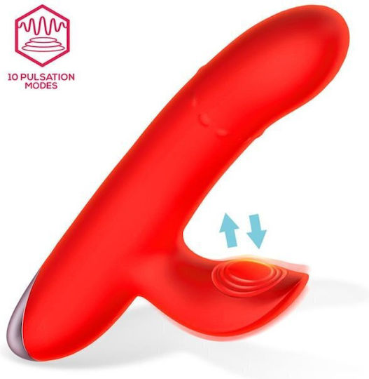 IntoYou Divya Δονητής Rabbit Vibrator With Up & Down Ring Red