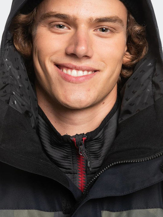 Quiksilver Mission Printed Block EQYTJ03339-KVJ2 Ανδρικό Μπουφάν για Σκι & Snowboard True Black/Fade Out Camo