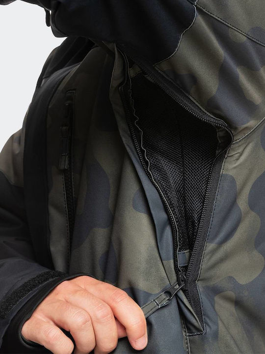 Quiksilver Mission Printed Block EQYTJ03339-KVJ2 Ανδρικό Μπουφάν για Σκι & Snowboard True Black/Fade Out Camo