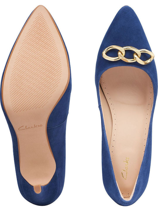 Suede Navy Blue Heels Laina 85