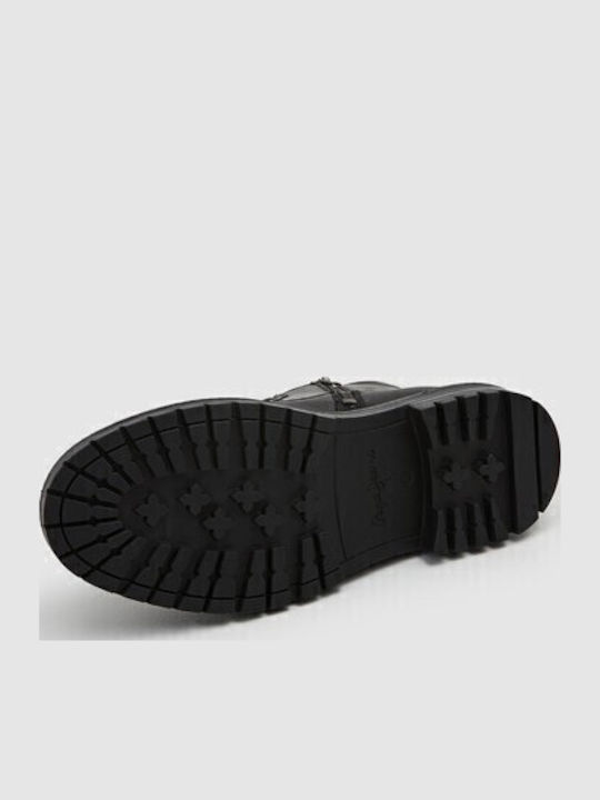 Martin Street Leather Black Boots