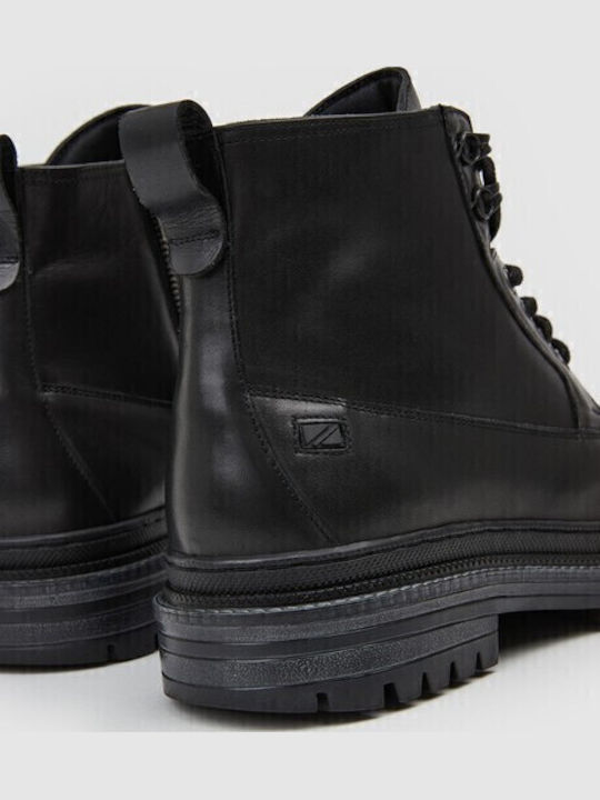 Martin Street Leather Black Boots