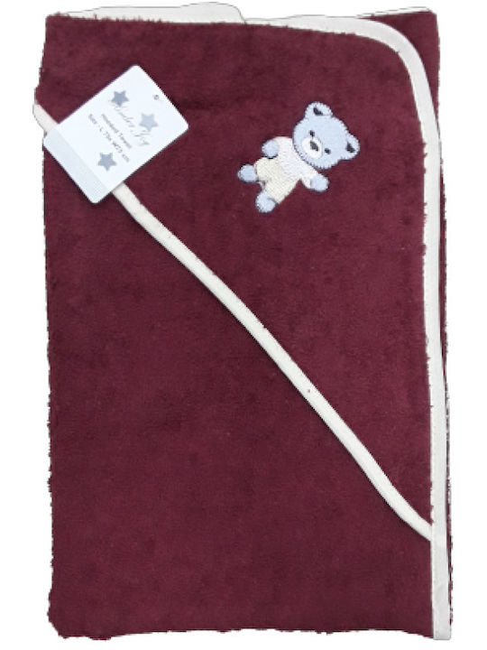 Beboulino Hooded Baby Bath Towel Red