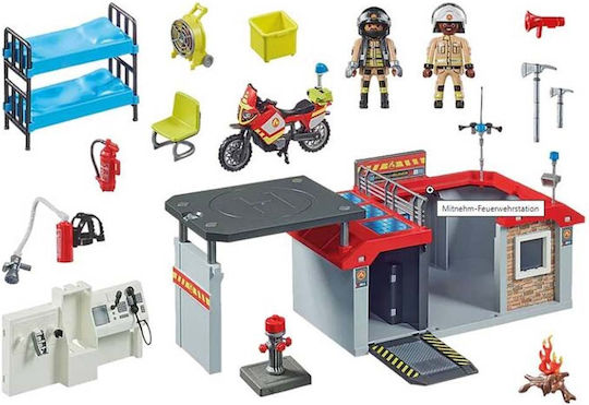 Playmobil Carry Case City Action Take Along Fire Station for 4-10 years old