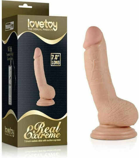 Lovetoy Real Extreme Realistic Dildo With Suction Cup Base Realistic Vibrator 18cm Flesh