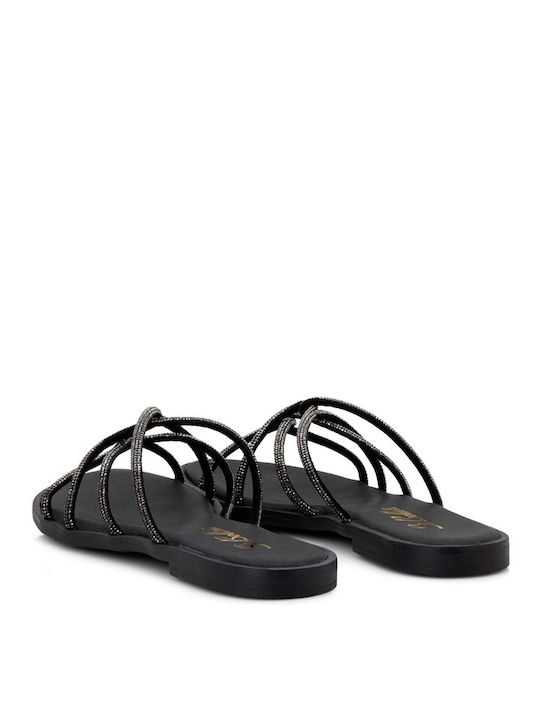 Bozikis Damen Flache Sandalen in Schwarz Farbe