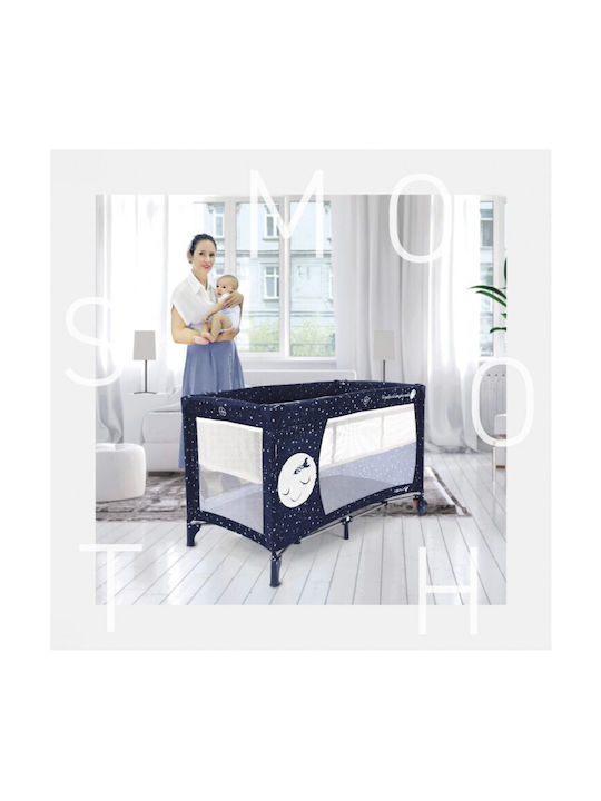 Asalvo Smooth Παρκοκρέβατο 2 Επιπέδων με Στρώμα Navy Μπλε 65x125cm