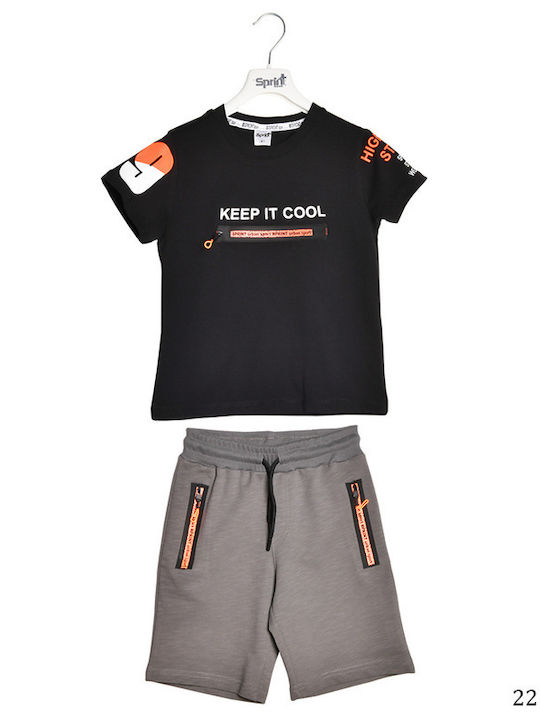 Sprint Kids Set with Shorts Summer 2pcs Black