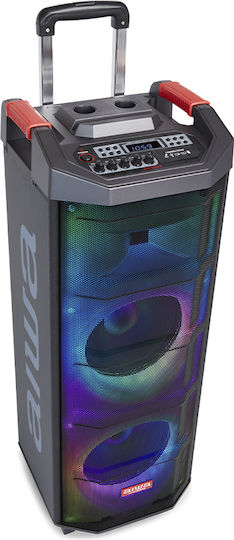 Aiwa Karaoke Lautsprecher mit Kabellosen Mikrofonen und Lichteffekten KBTUS-710 Schwarz