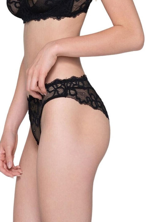 Daisy Γυναικείο Slip με Δαντέλα Μαύρο