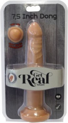 ToyJoy Get Real Dong Dual Density Реалистично дилдо Със смукателна чашка Естествено 19см